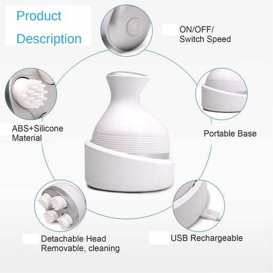 Electric Head, Scalp & Full Body Massager – Waterproof, Rechargeable, Washable | 4D Kneading Heads |