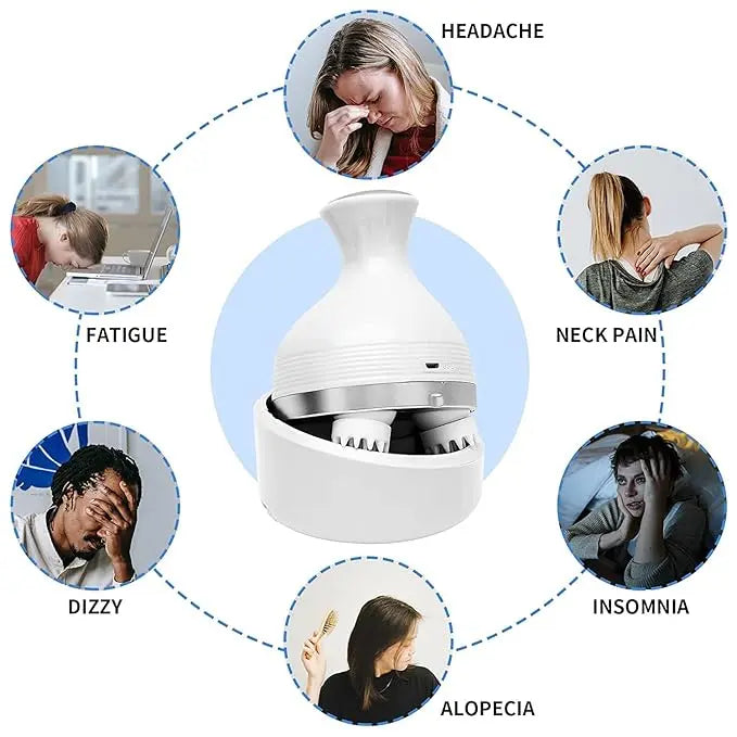Electric Head, Scalp & Full Body Massager – Waterproof, Rechargeable, Washable | 4D Kneading Heads |