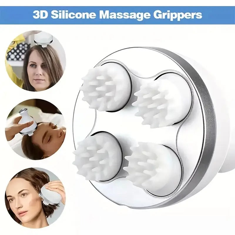 Electric Head, Scalp & Full Body Massager – Waterproof, Rechargeable, Washable | 4D Kneading Heads |